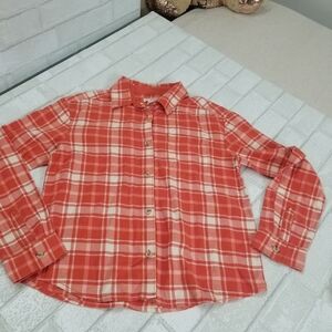 Cat & Jack Red and Cream Plaid Button Down Shirt